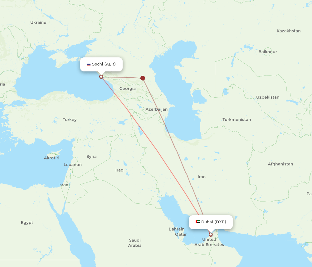 DXB-AER flight routes
