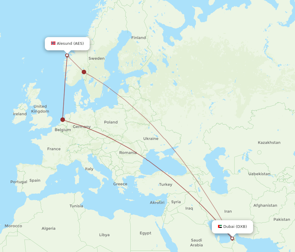 DXB-AES flight routes