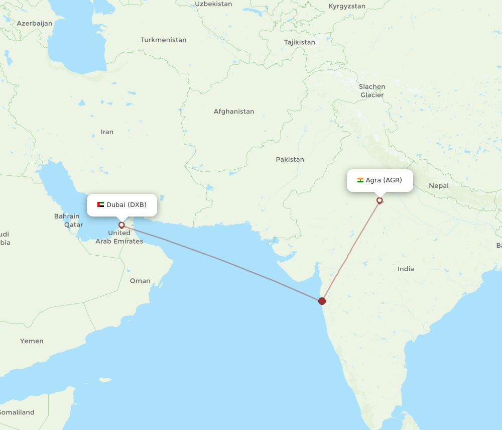 DXB-AGR flight routes