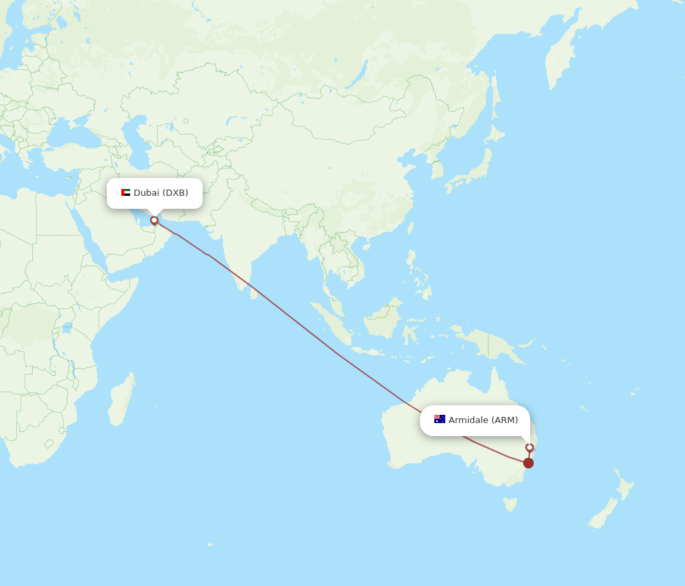 DXB-ARM flight routes