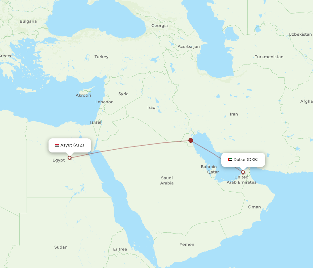 DXB-ATZ flight routes