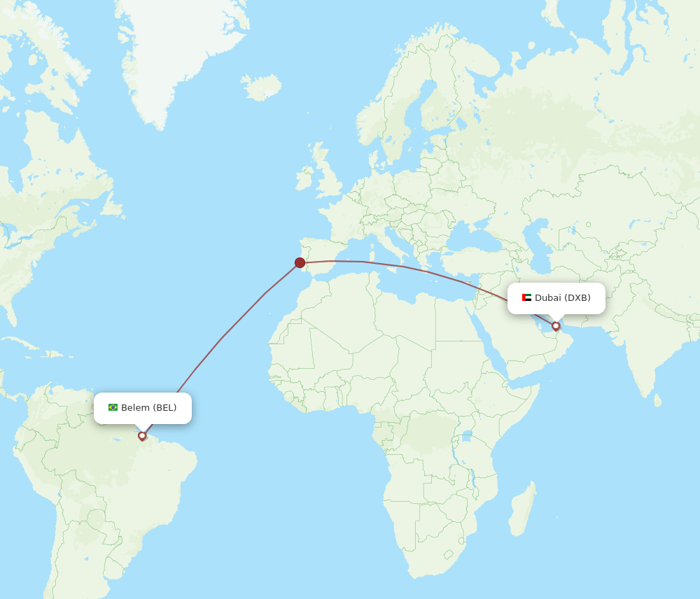 DXB-BEL flight routes