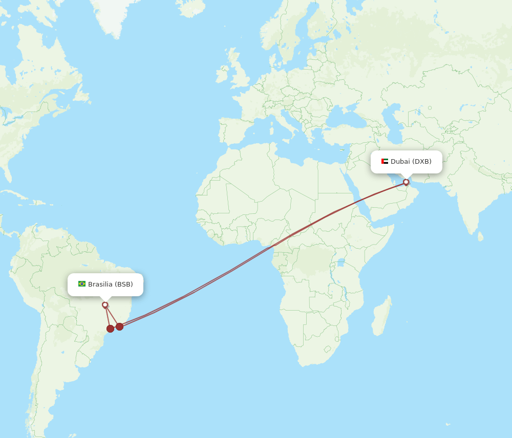 DXB-BSB flight routes