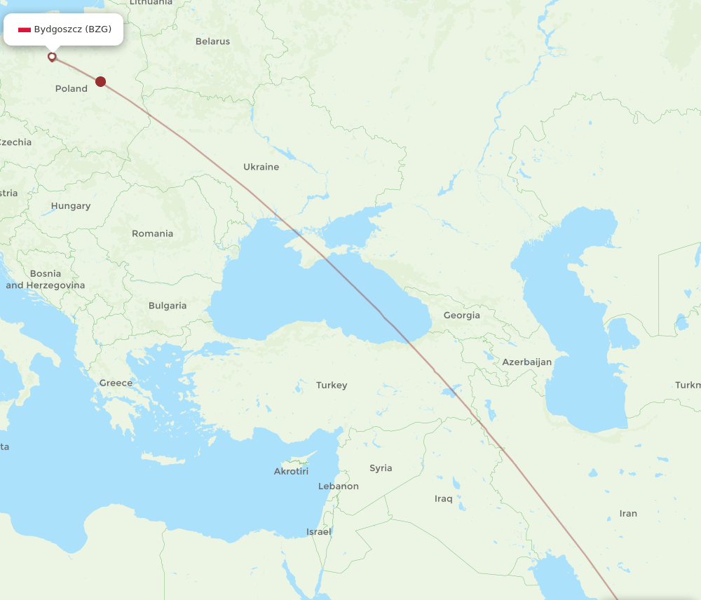 DXB-BZG flight routes