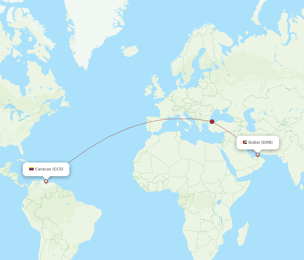 DXB-CCS flight routes