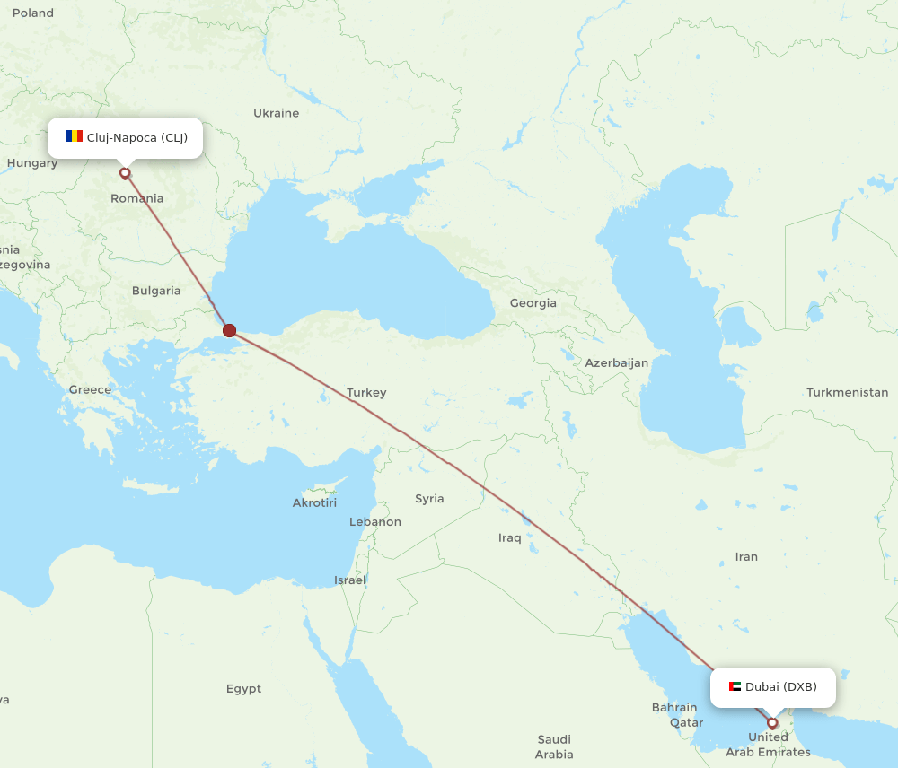 DXB-CLJ flight routes