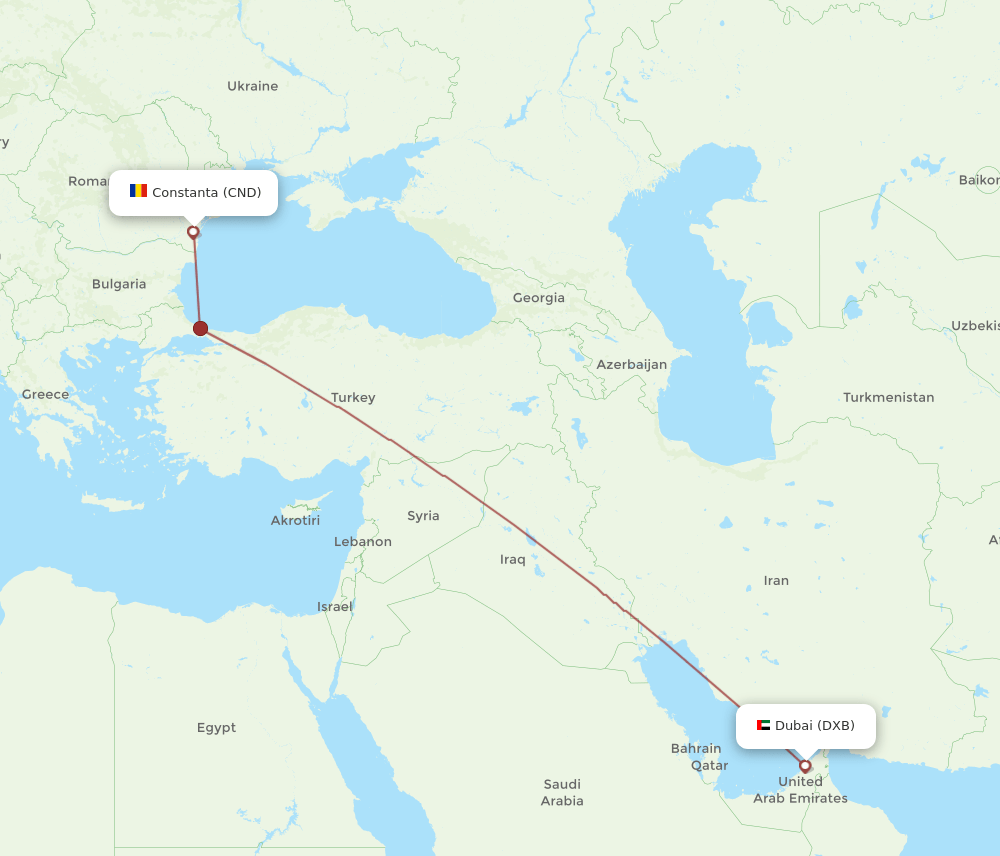 DXB-CND flight routes