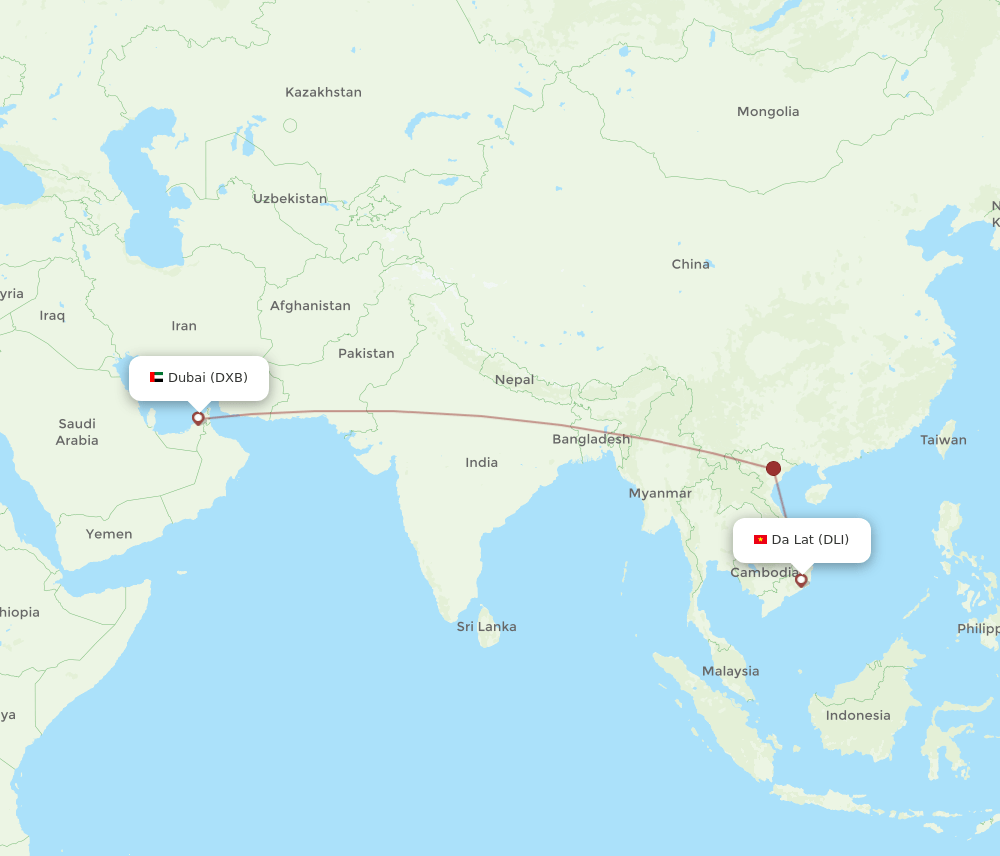 DXB-DLI flight routes