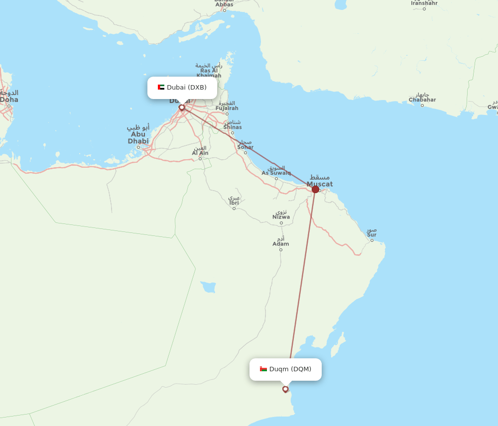 DXB-DQM flight routes