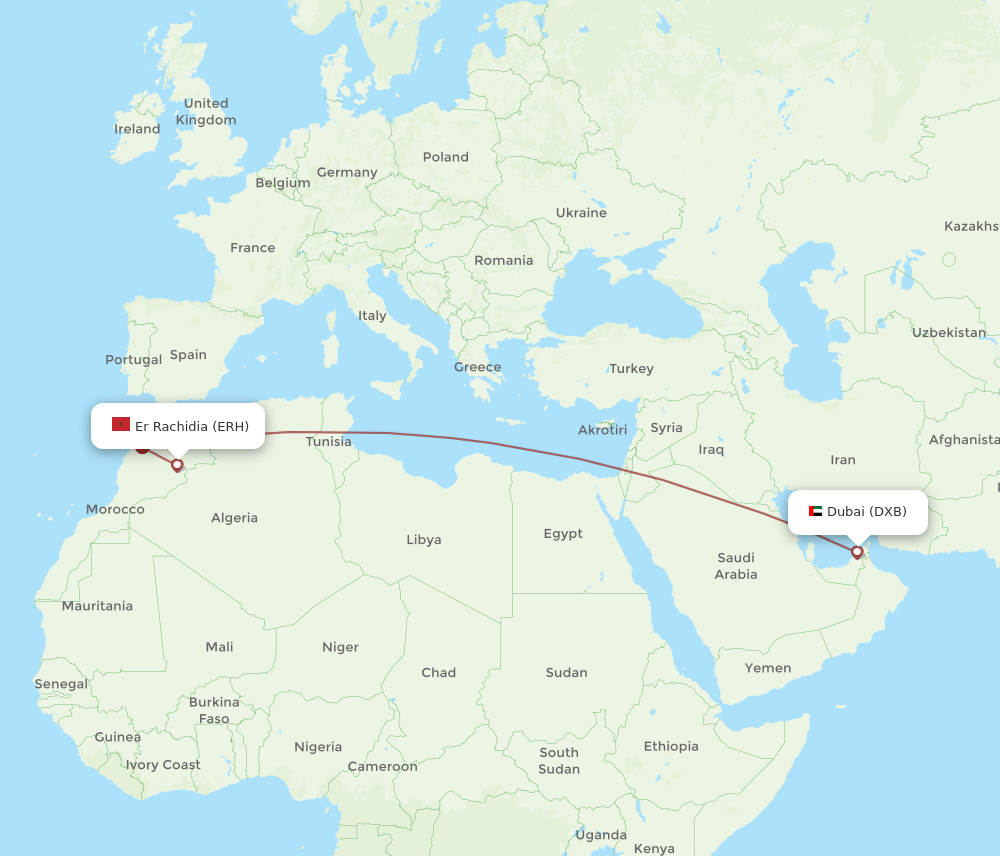 DXB-ERH flight routes