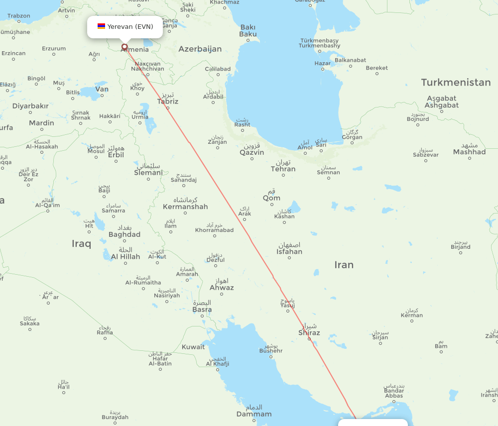 DXB-EVN flight routes