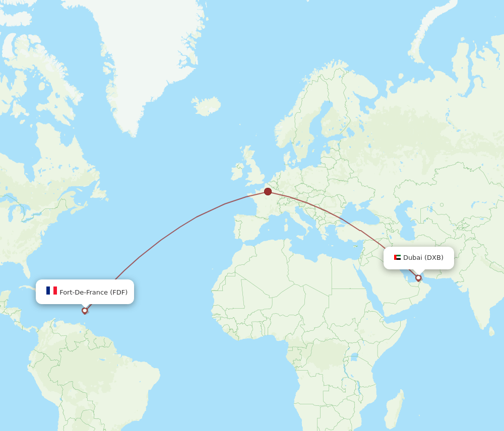 DXB-FDF flight routes