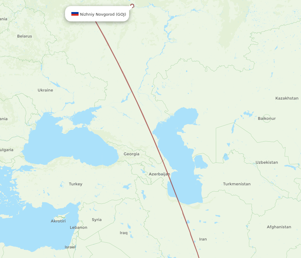 DXB-GOJ flight routes