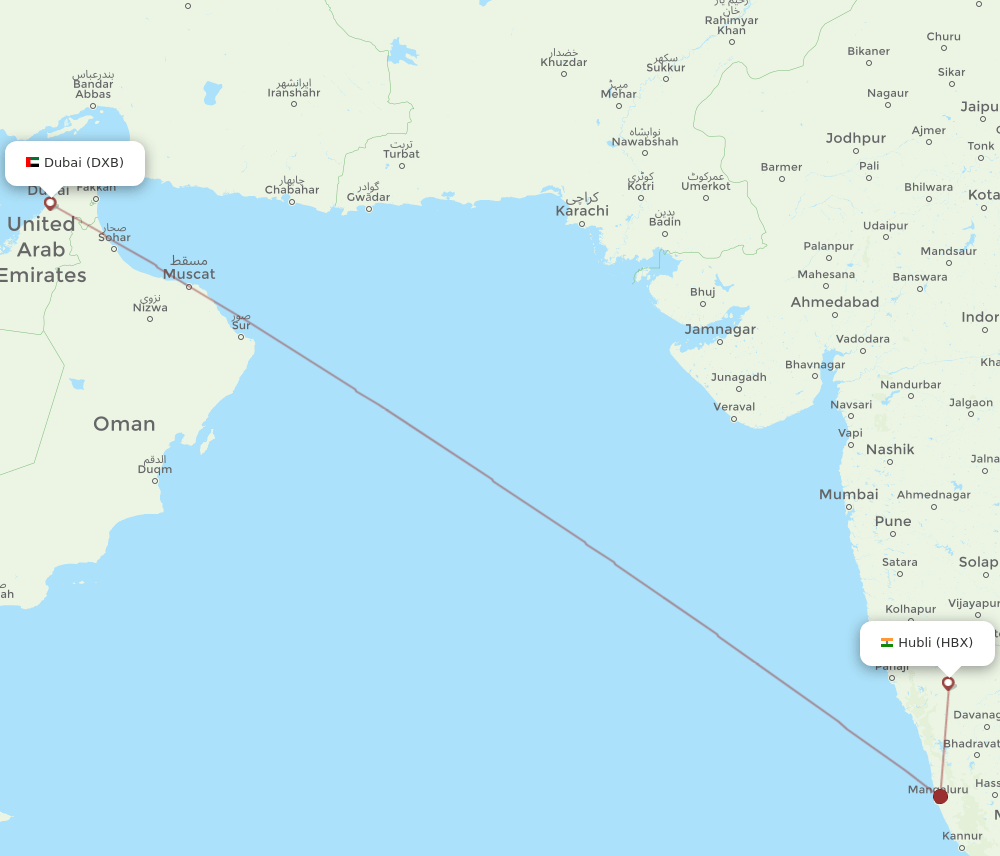 DXB-HBX flight routes