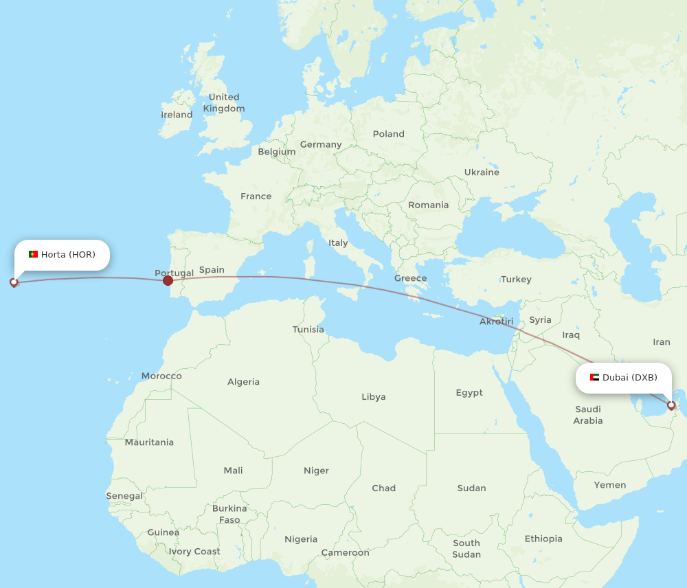 DXB-HOR flight routes