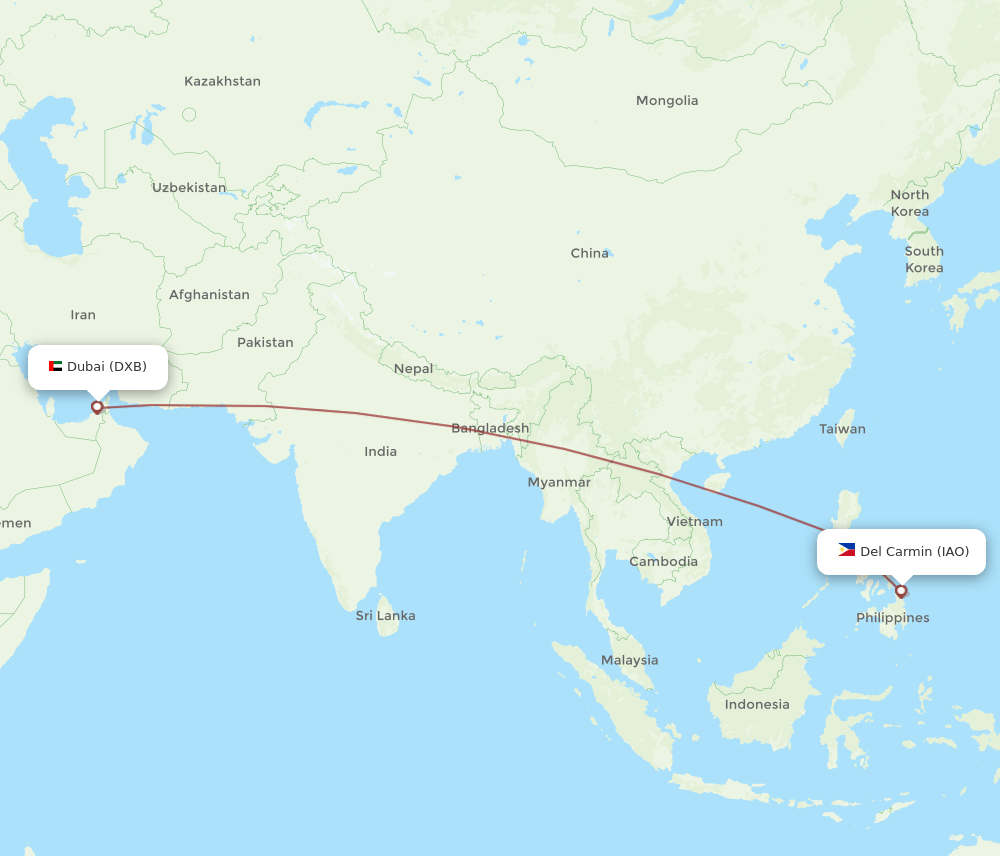 DXB-IAO flight routes