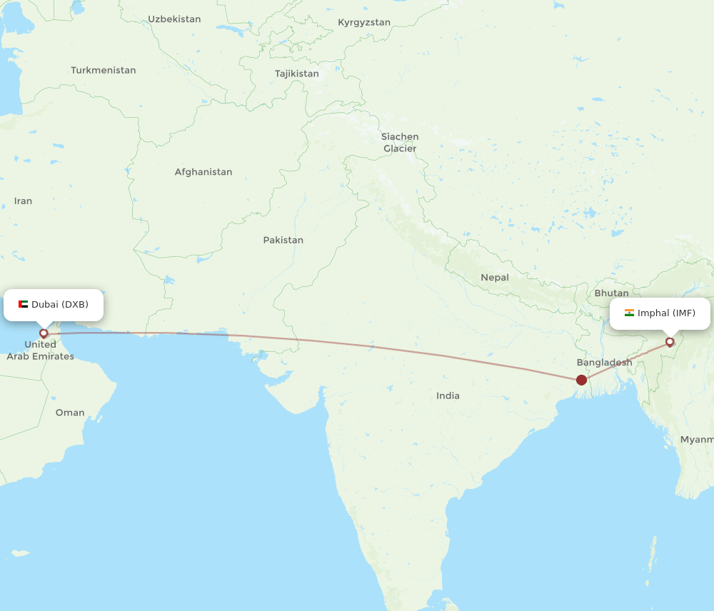 DXB-IMF flight routes