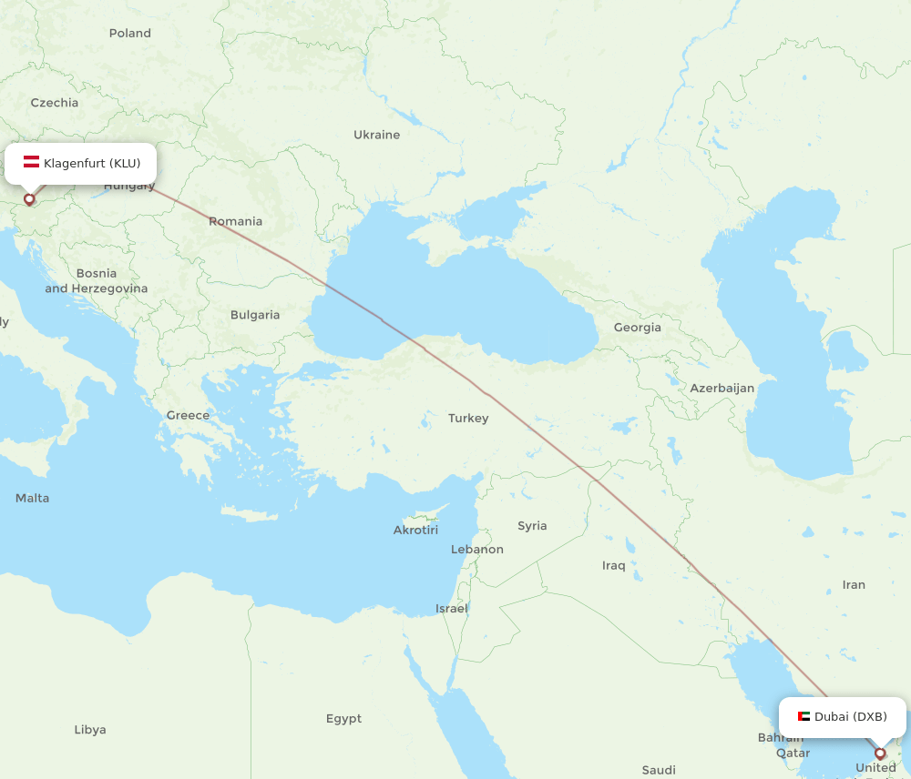DXB-KLU flight routes