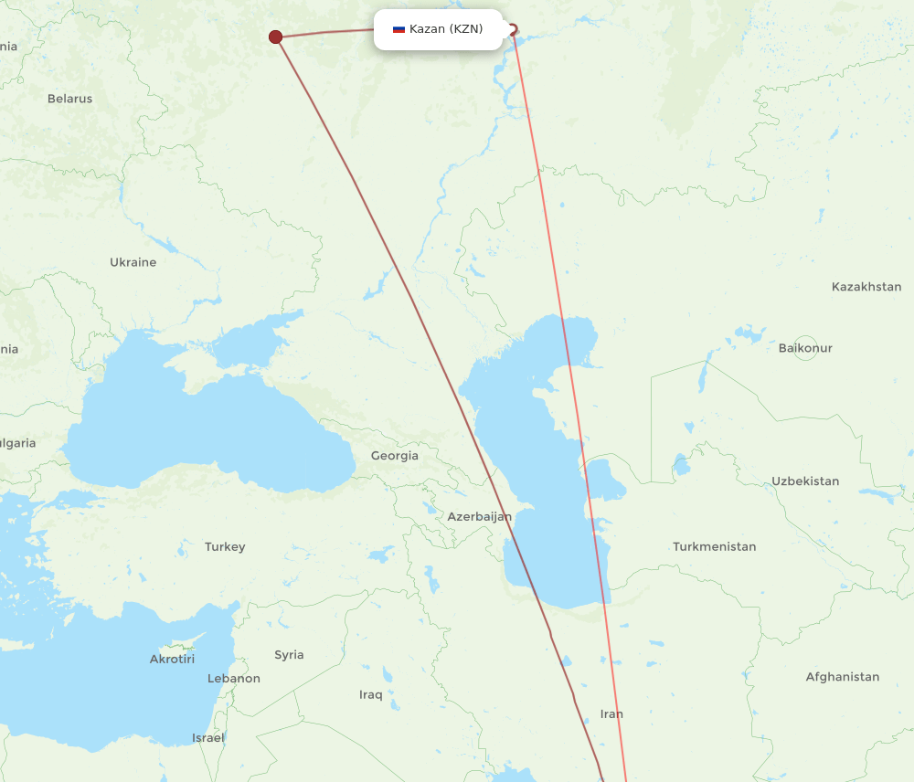 DXB-KZN flight routes