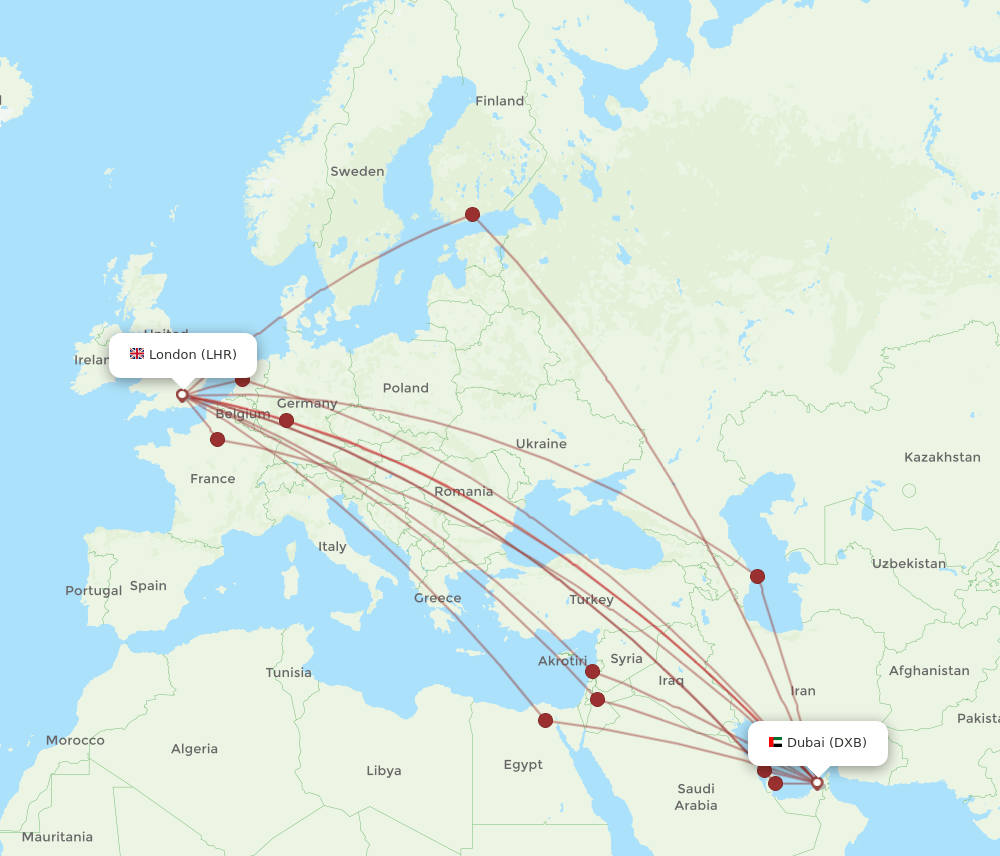 DXB-LHR flight routes