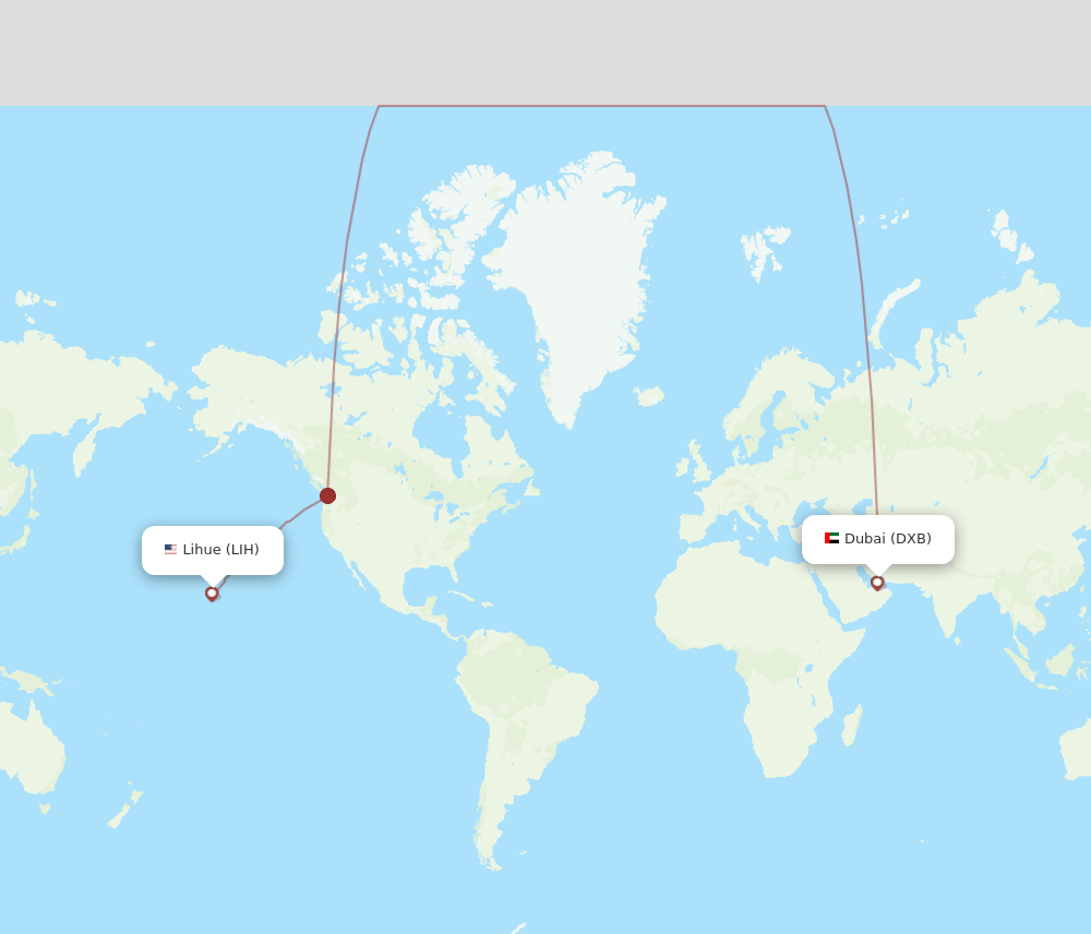 DXB-LIH flight routes