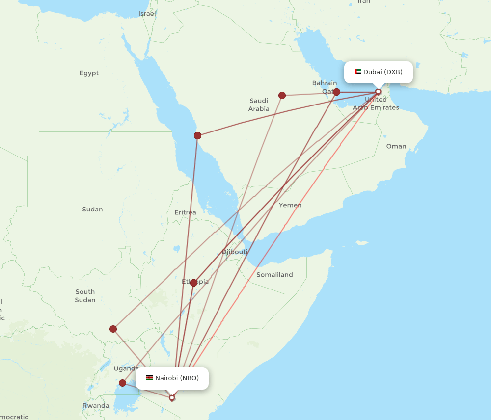 DXB-NBO flight routes