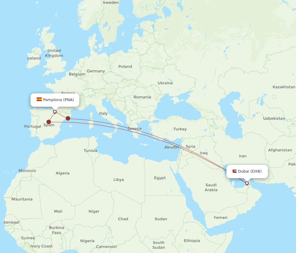 DXB-PNA flight routes