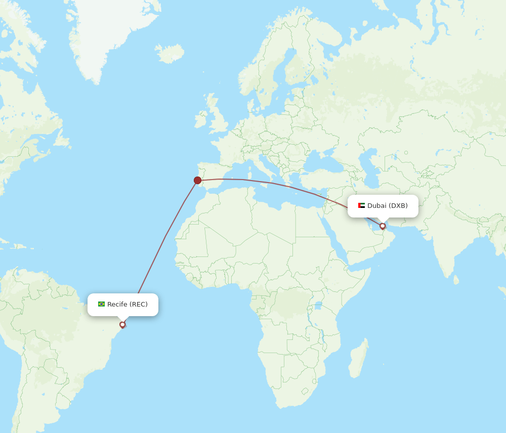 DXB-REC flight routes