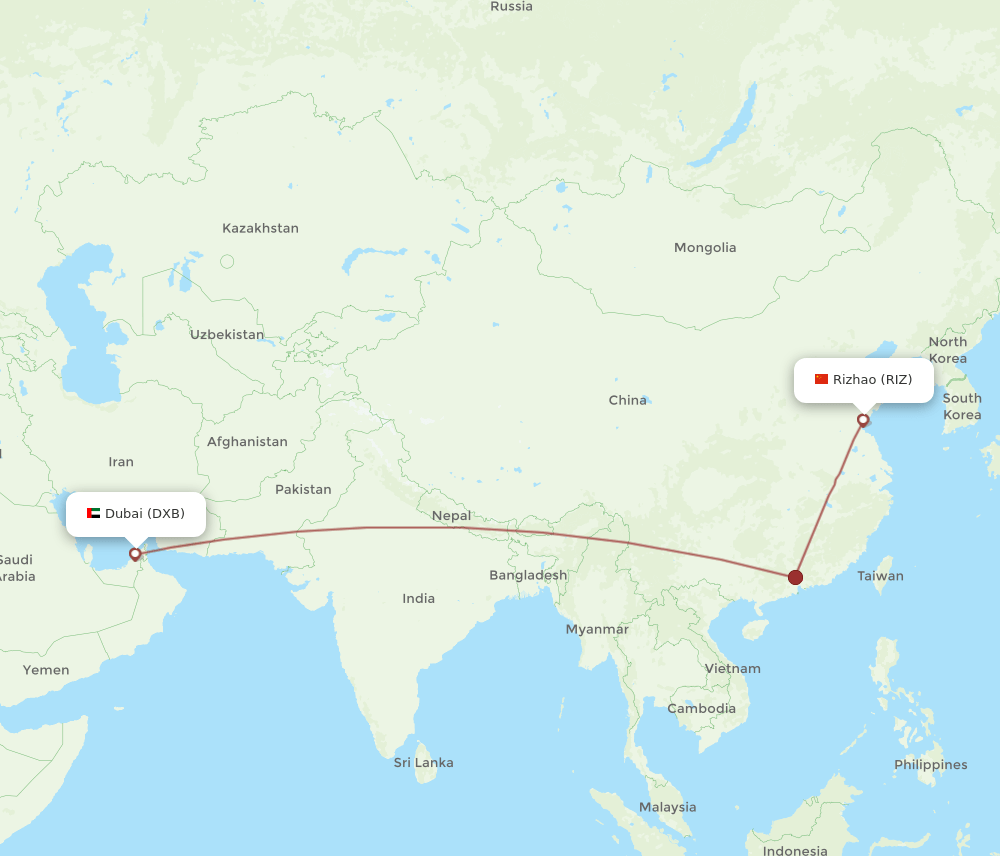 DXB-RIZ flight routes