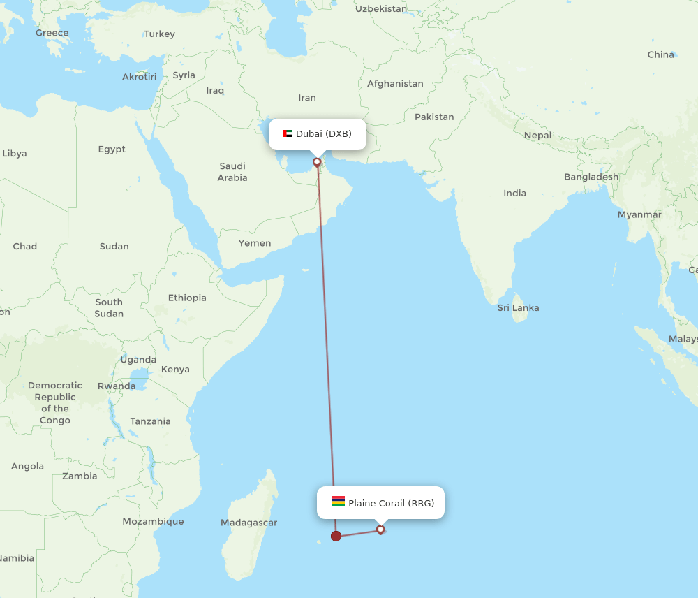 DXB-RRG flight routes