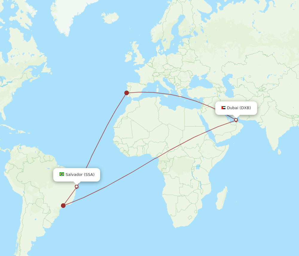 DXB-SSA flight routes