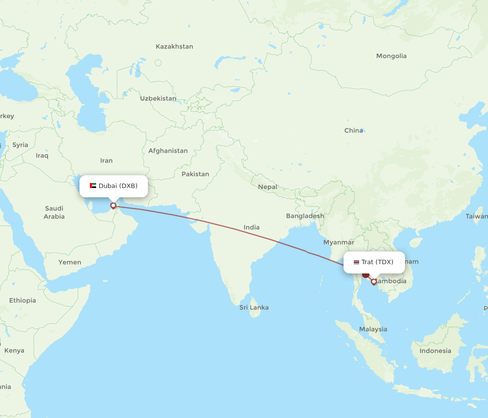 DXB-TDX flight routes