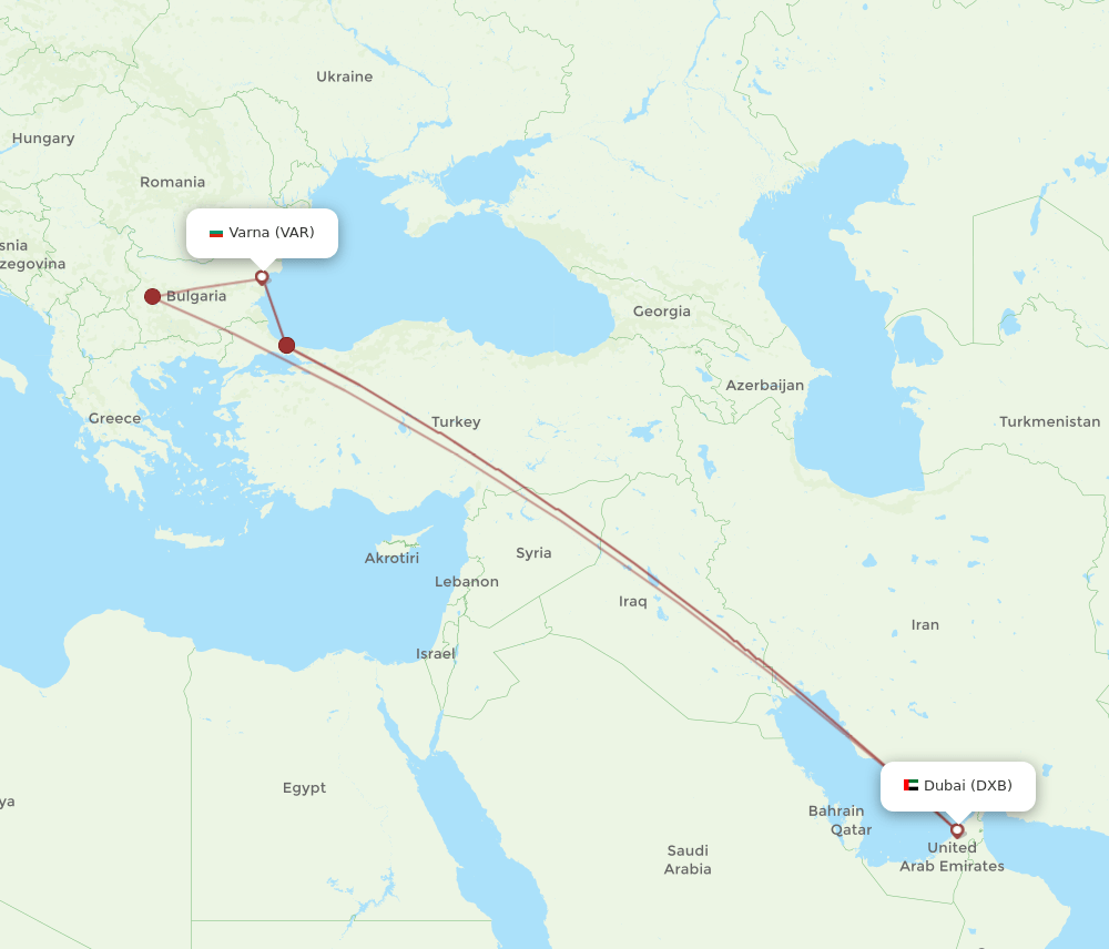 DXB-VAR flight routes