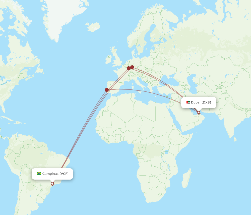 DXB-VCP flight routes