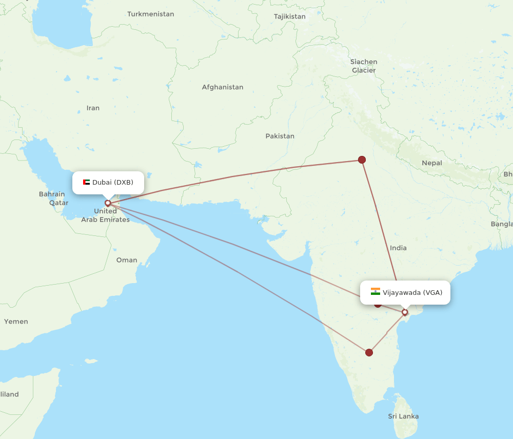 DXB-VGA flight routes
