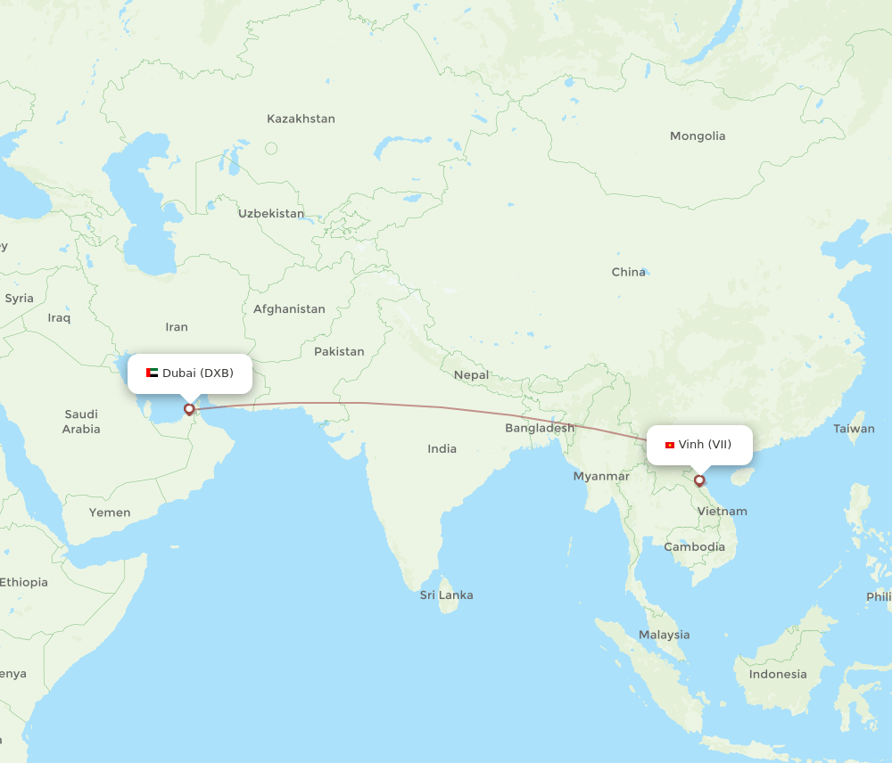 DXB-VII flight routes