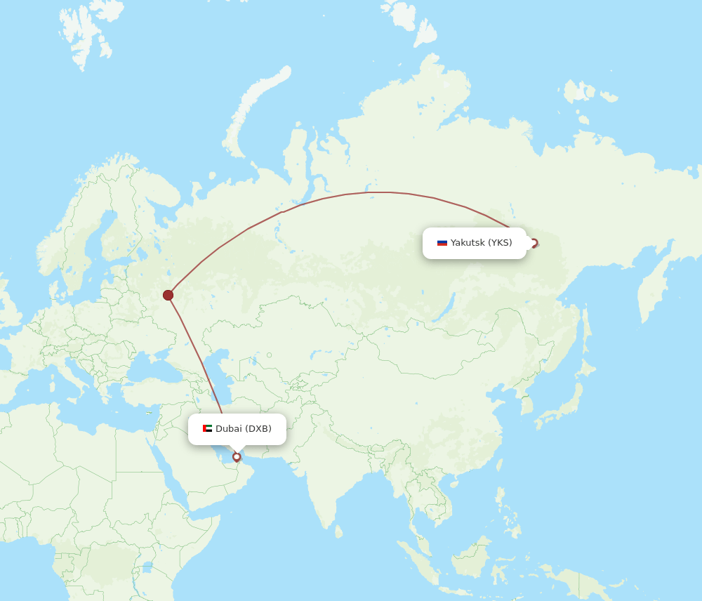 DXB-YKS flight routes