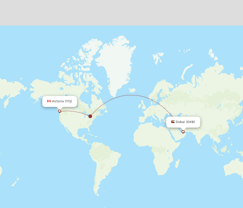 DXB-YYJ flight routes