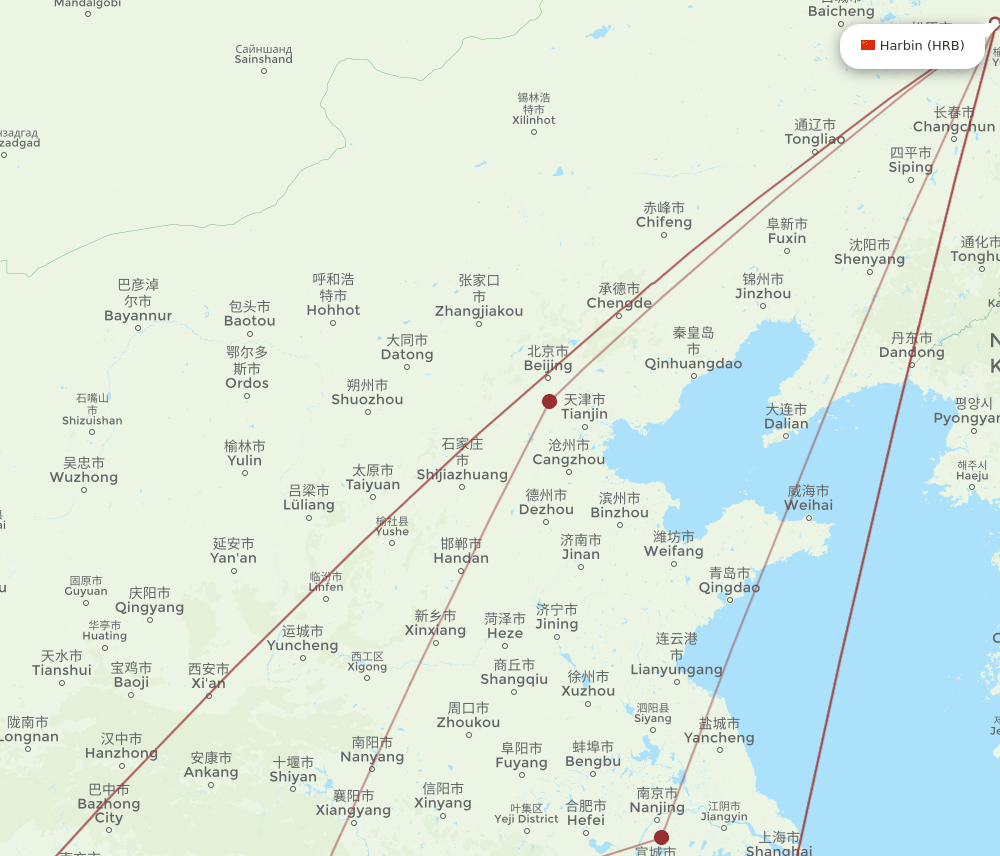 DYG to HRB flights and routes map