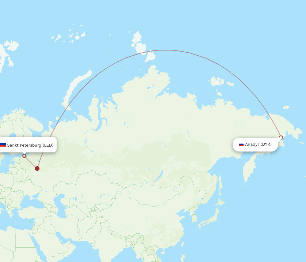 DYR-LED flight routes