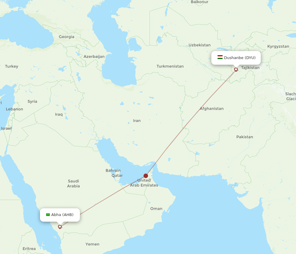 DYU-AHB flight routes