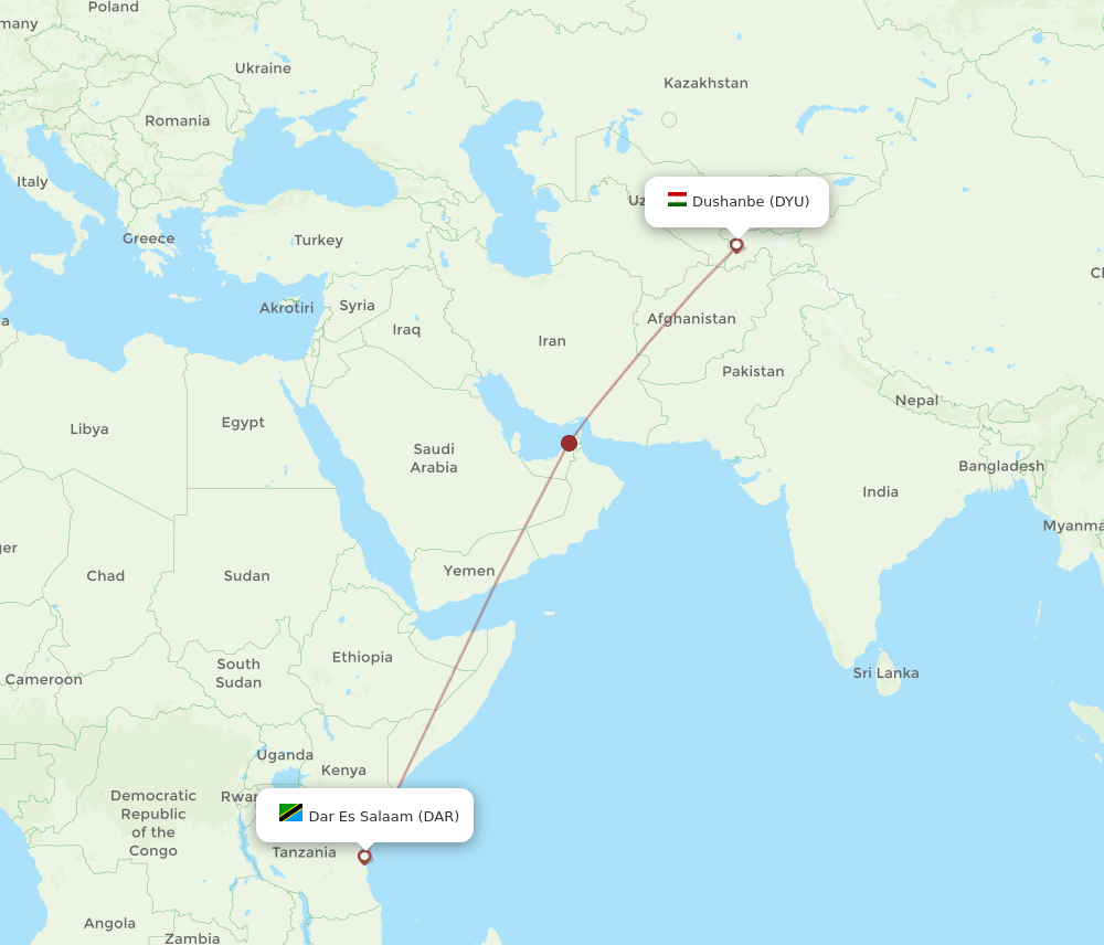 DYU-DAR flight routes