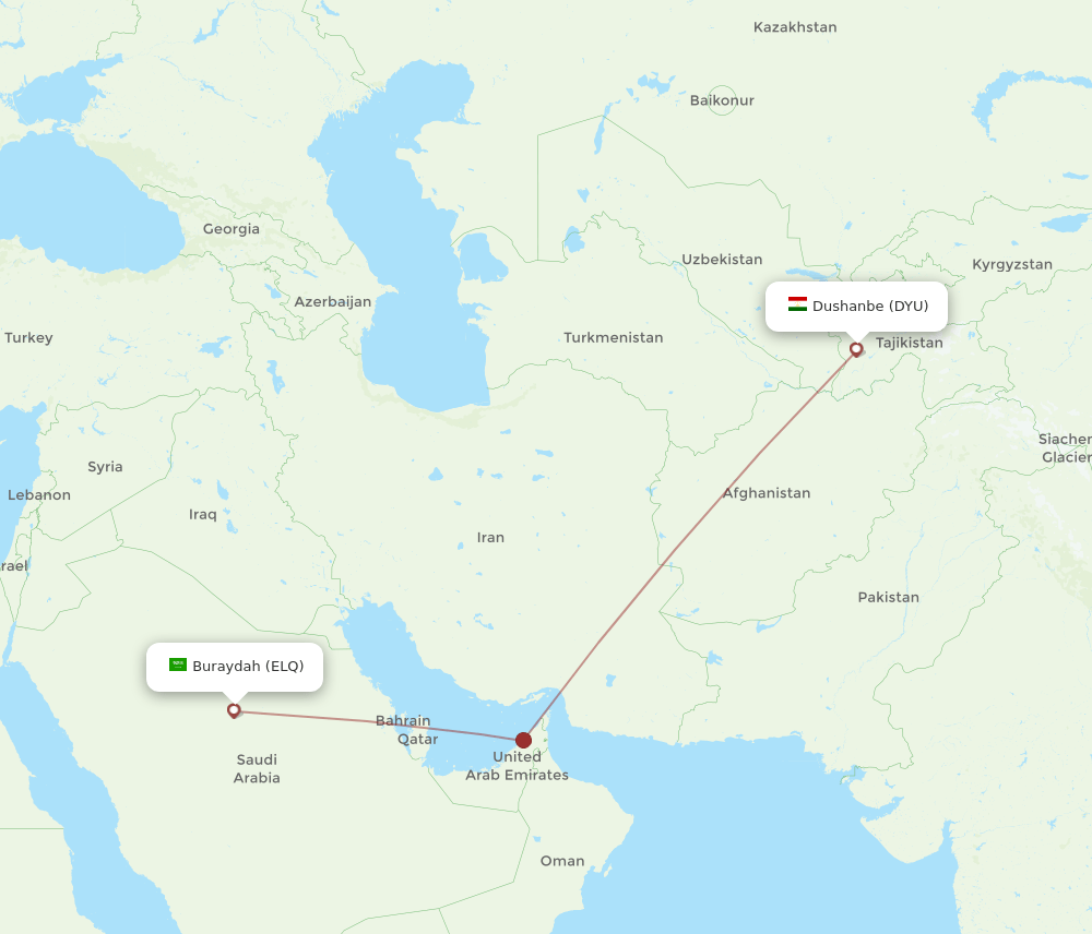 DYU-ELQ flight routes