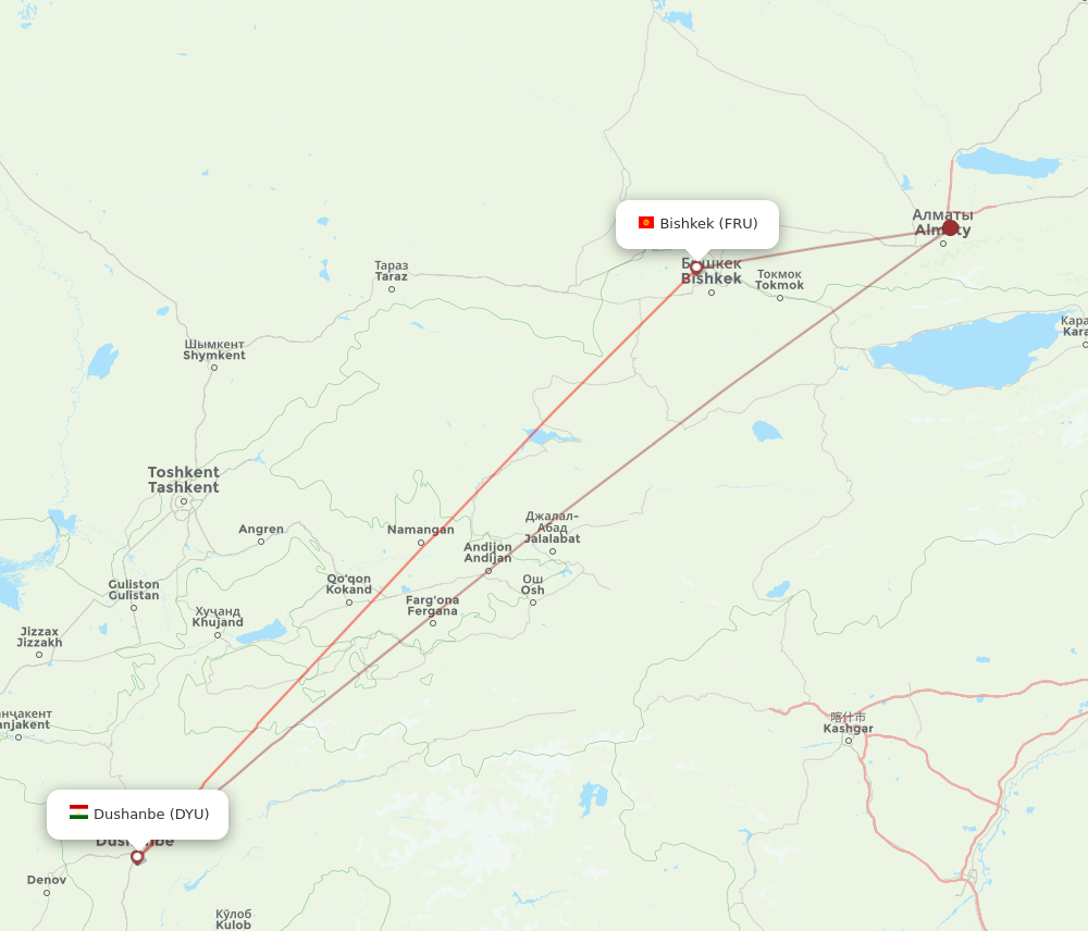 DYU to FRU flights and routes map