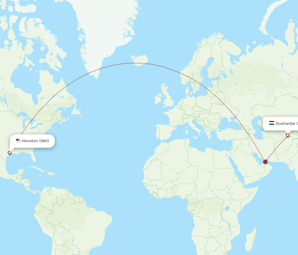 DYU-IAH flight routes