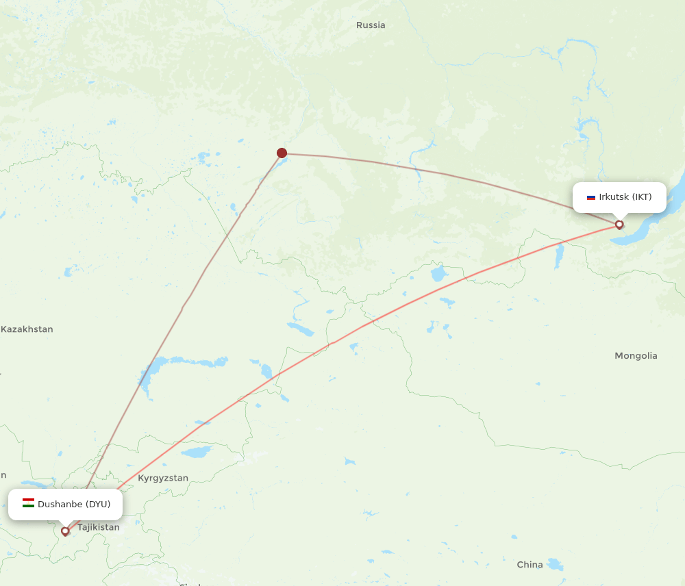 DYU-IKT flight routes
