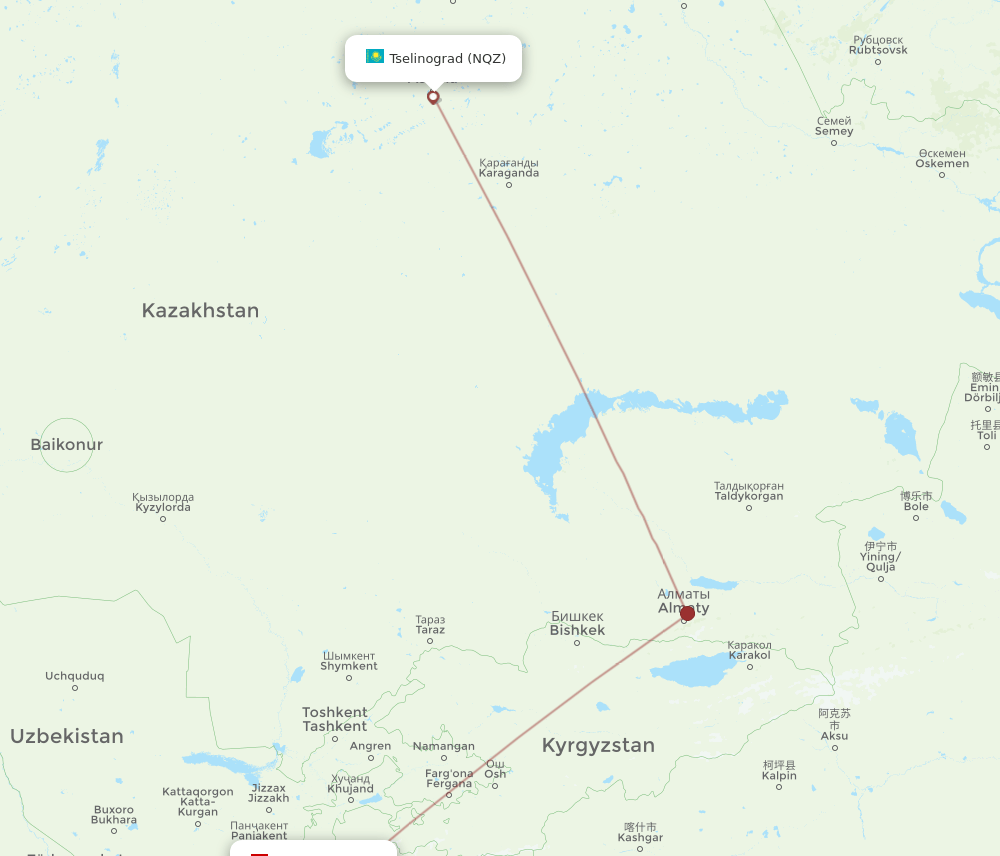 DYU-NQZ flight routes