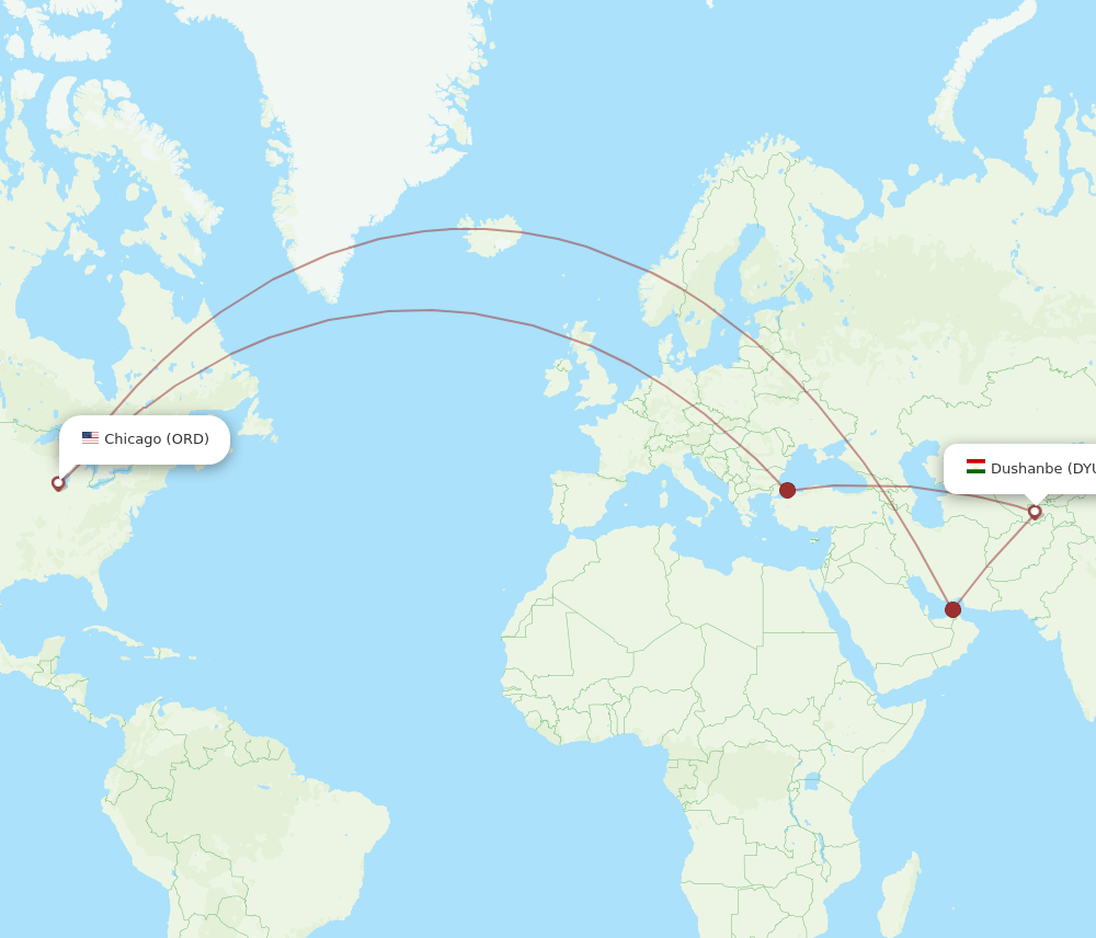 DYU-ORD flight routes