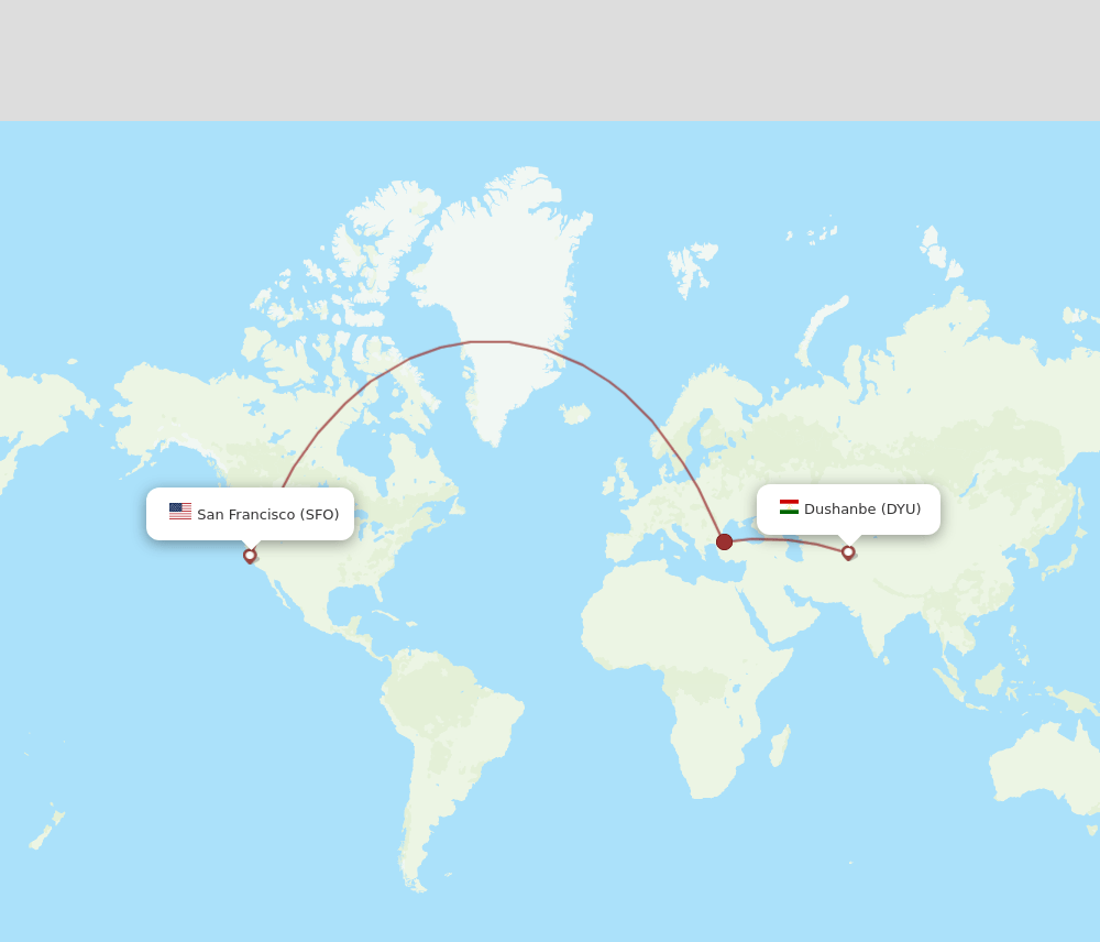 DYU-SFO flight routes
