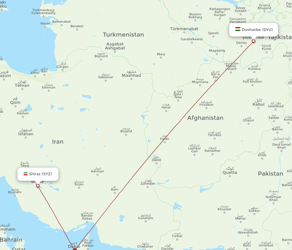 DYU-SYZ flight routes